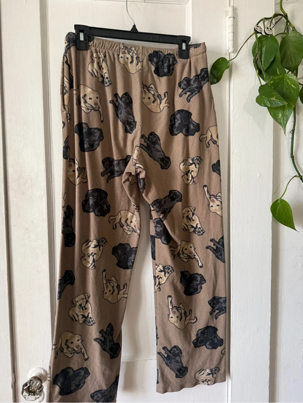 Relaxed Dog-Print Lounge Pants - Brown Croft & Barrow size S